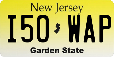 NJ license plate I50WAP