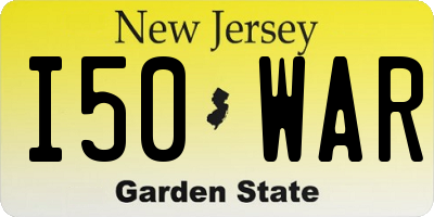NJ license plate I50WAR