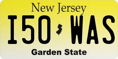 NJ license plate I50WAS