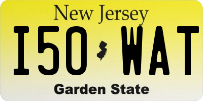 NJ license plate I50WAT