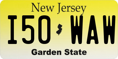 NJ license plate I50WAW