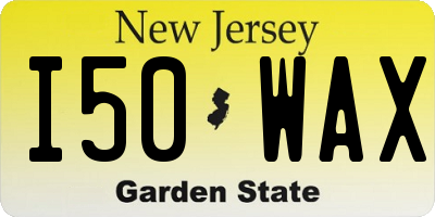 NJ license plate I50WAX