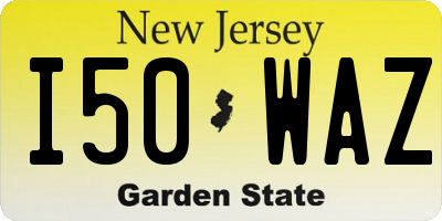 NJ license plate I50WAZ