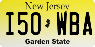 NJ license plate I50WBA