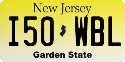 NJ license plate I50WBL