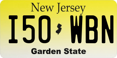NJ license plate I50WBN