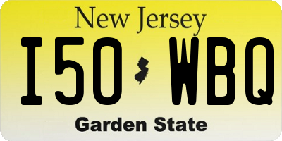 NJ license plate I50WBQ
