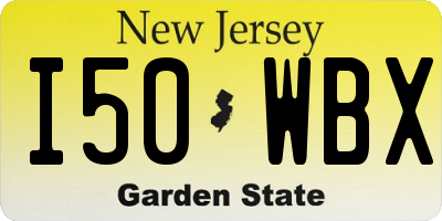 NJ license plate I50WBX
