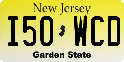 NJ license plate I50WCD