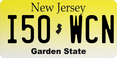 NJ license plate I50WCN