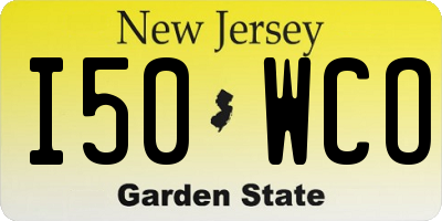 NJ license plate I50WCO