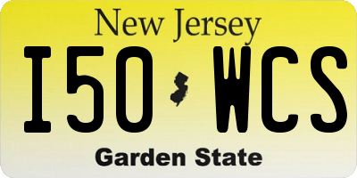 NJ license plate I50WCS
