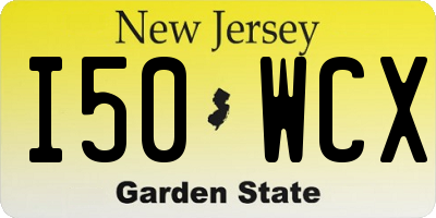 NJ license plate I50WCX