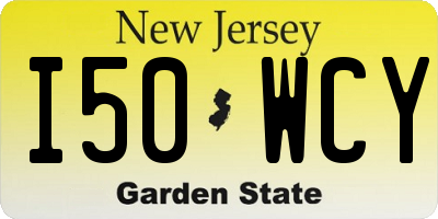 NJ license plate I50WCY