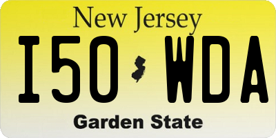 NJ license plate I50WDA
