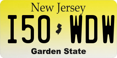 NJ license plate I50WDW
