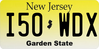 NJ license plate I50WDX