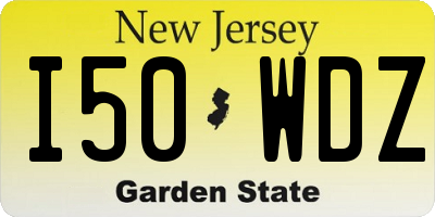 NJ license plate I50WDZ
