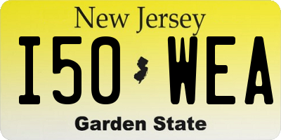 NJ license plate I50WEA