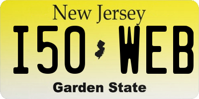NJ license plate I50WEB