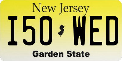 NJ license plate I50WED
