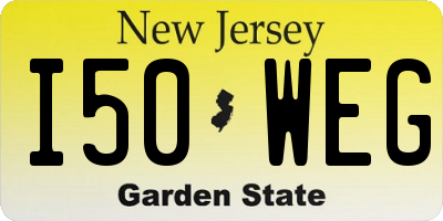 NJ license plate I50WEG