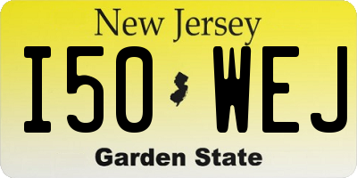 NJ license plate I50WEJ