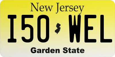 NJ license plate I50WEL