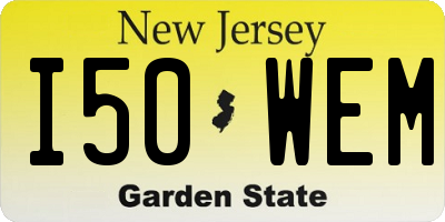 NJ license plate I50WEM