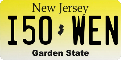 NJ license plate I50WEN