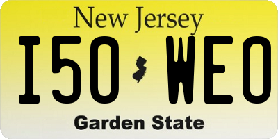 NJ license plate I50WEO