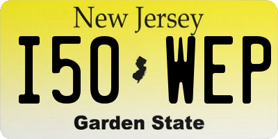 NJ license plate I50WEP