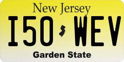 NJ license plate I50WEV
