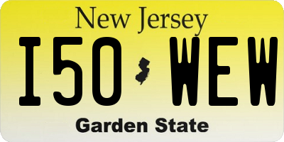 NJ license plate I50WEW