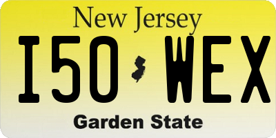 NJ license plate I50WEX