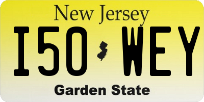 NJ license plate I50WEY