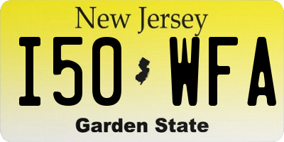 NJ license plate I50WFA