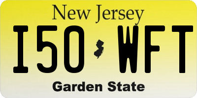 NJ license plate I50WFT