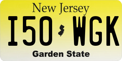 NJ license plate I50WGK