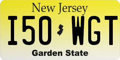 NJ license plate I50WGT