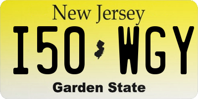 NJ license plate I50WGY