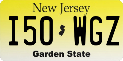 NJ license plate I50WGZ