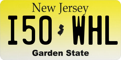 NJ license plate I50WHL