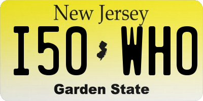 NJ license plate I50WHO