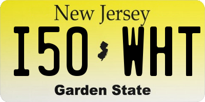 NJ license plate I50WHT