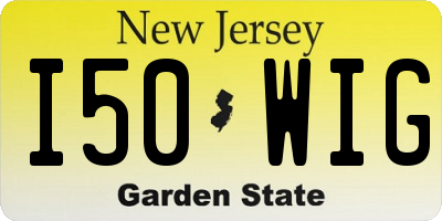 NJ license plate I50WIG