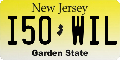 NJ license plate I50WIL