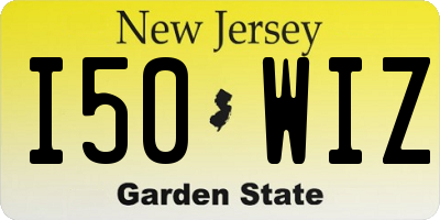 NJ license plate I50WIZ