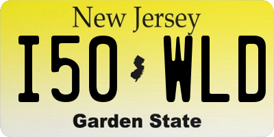 NJ license plate I50WLD