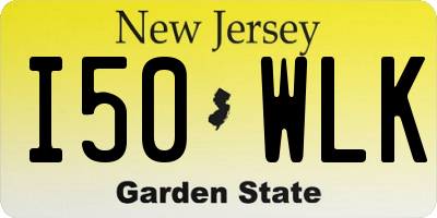 NJ license plate I50WLK